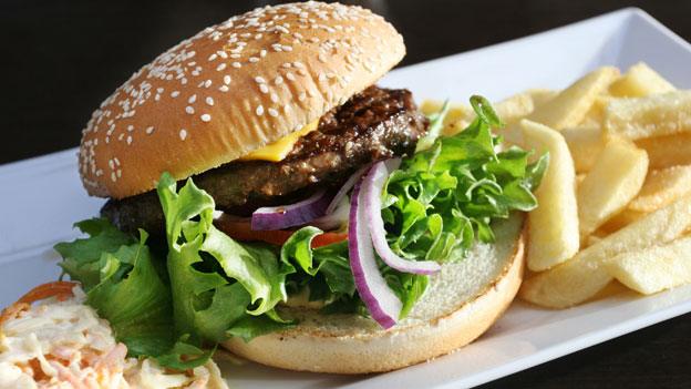 Burger and chips