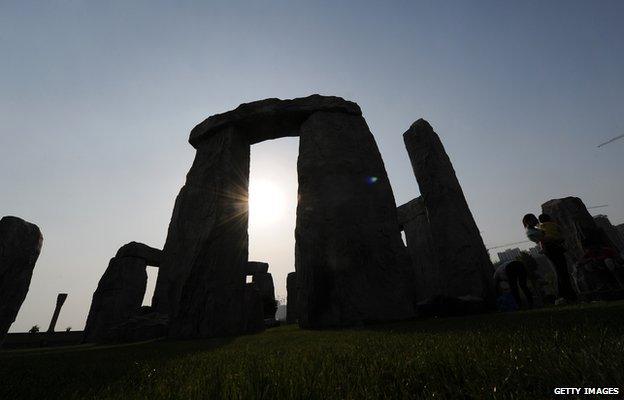 A replica Stonehenge in China