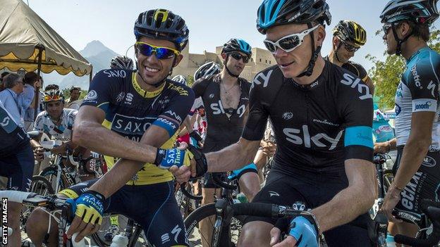 Alberto Contador and Chris Froome at the 2013 Tour of Oman