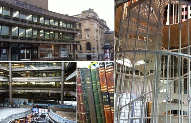 Images inside and out of the Central Library