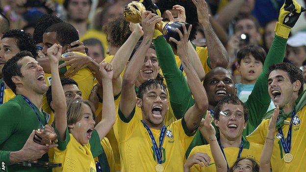 Brazil celebrate Confederations Cup win