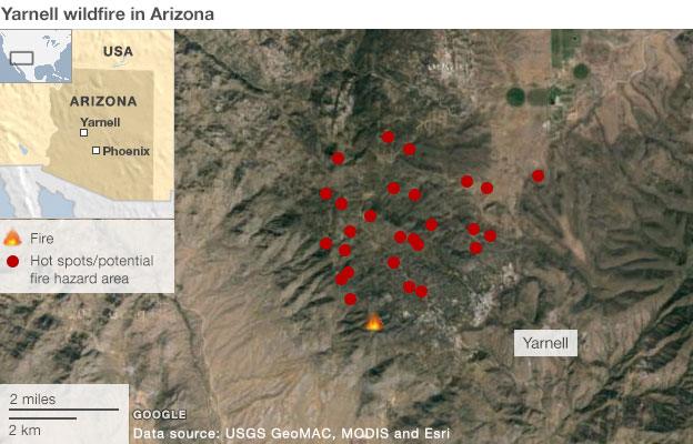 Arizona fire map