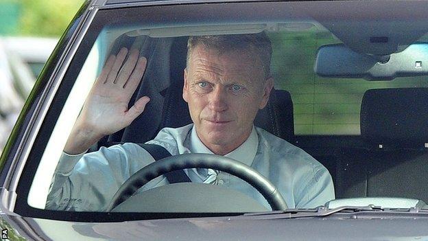 David Moyes arrives at Manchester United's training ground