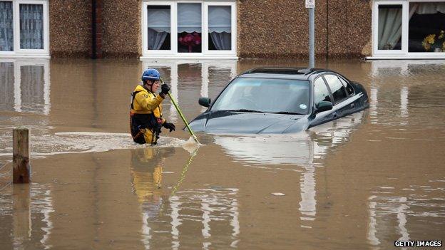 Flooding in St Asaph, Denbighshire, in November 2012