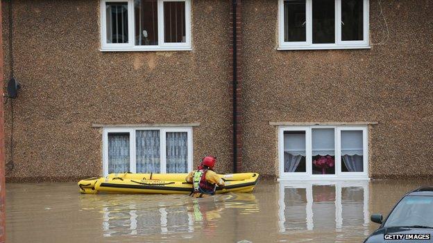 Flooding in St Asaph, Denbighshire, in November 2012