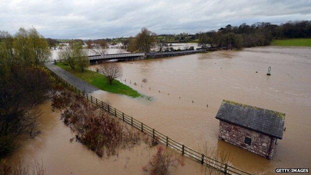 Flooding in St Asaph, Denbighshire, in November 2012