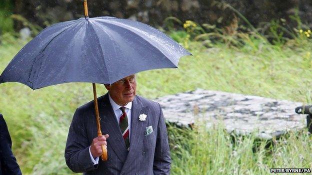 The Prince of Wales at St Beuno's Church in Pistyll, Pwllheli