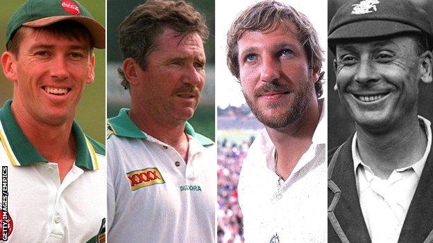 Glenn McGrath, Allan Border, Ian Botham and Jack Hobbs