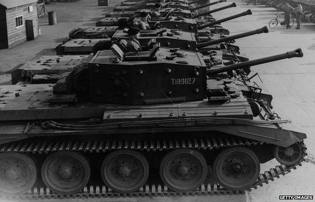 Cromwell tanks in a row