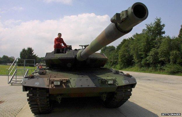 A German Leopard 2 tank