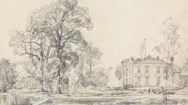 Coleorton Hall sketch by John Constable