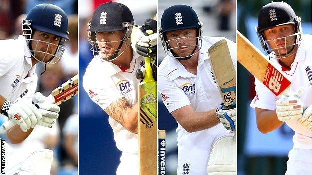 Alistair Cook, Kevin Pietersen, Ian Bell and Jonathan Trott