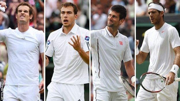 Andy Murray, Jerzy Janowicz, Novak Djokovic and Juan Martin del Potro