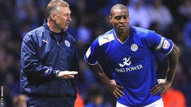 Leicester manager Nigel Pearson and captain Wes Morgan