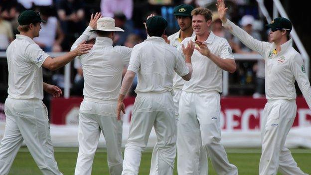 James Faulkner (second right) celebrates a wicket