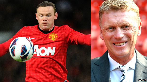 Wayne Rooney and David Moyes