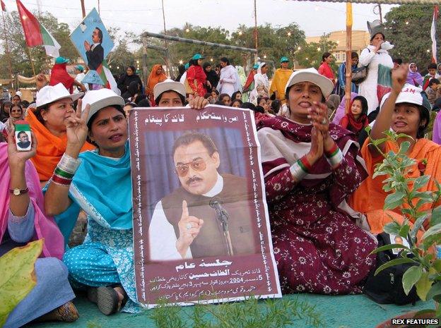 Supporters of Muttahida Qaumi Movement (MQM) in Karachi