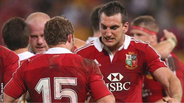 Lions Leigh Halfpenny and Sam Warburton