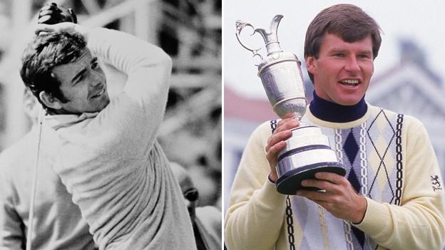 Tony Jacklin (left) and Nick Faldo