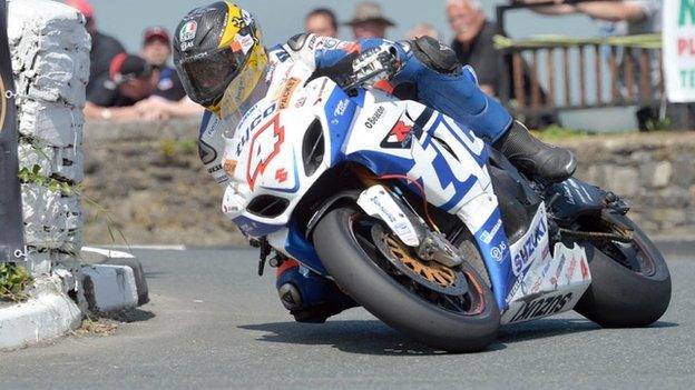 Guy Martin in action at the Southern 100