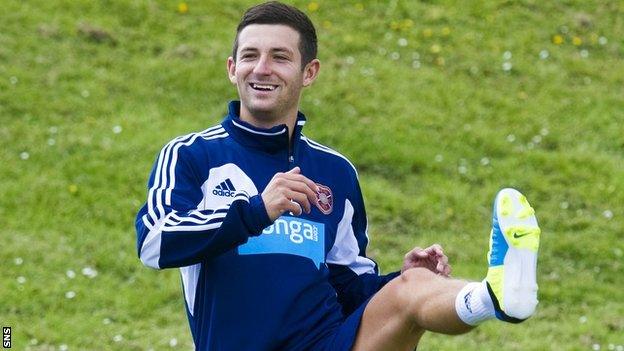 Hearts midfielder Jason Holt