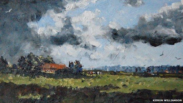 Distant barn, Trunch (detail)