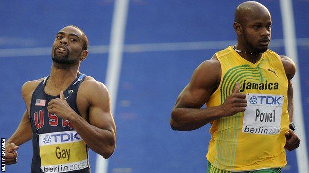 Asafa Powell and Tyson Gay