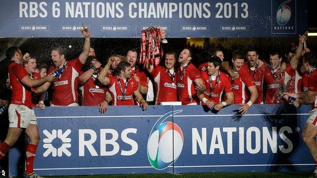 Wales lift the Six Nations trophy