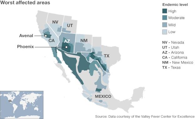 Map of endemic areas