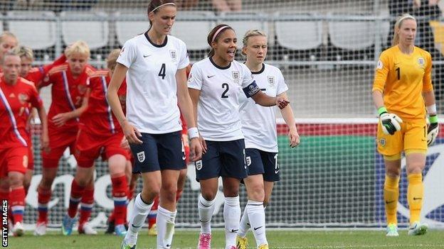 Russia scored against England shortly before the break in their match