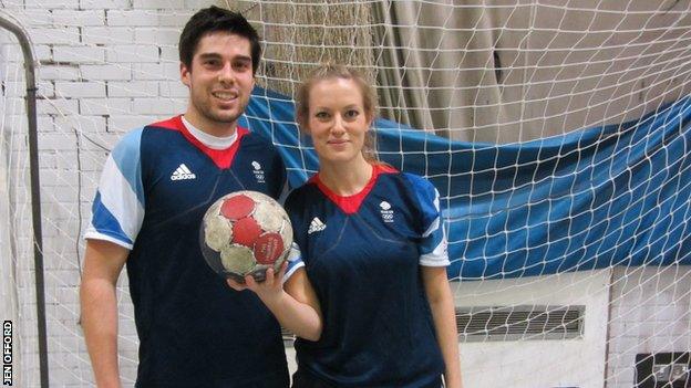 Handball player Seb Prieto with Jen Offord