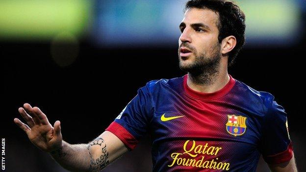 Barcelona midfielder Cesc Fabregas