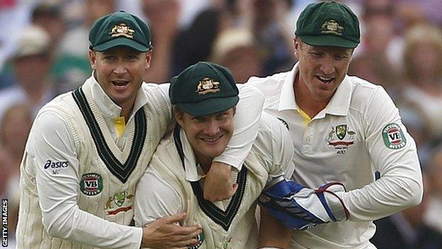 Michael Clarke, Shane Watson and Brad Haddin