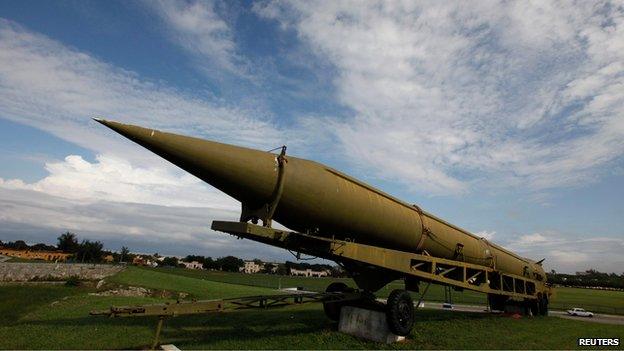 Cuban-owned deactivated Soviet-era medium-range ballistic missile (file photo - November 2009)