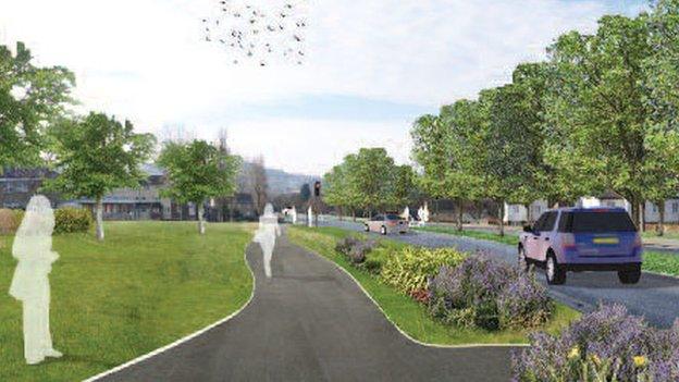 Artist impression of road