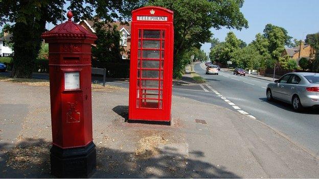 Penfold pillar box at corner of Evesham Road and Cleevelands Drive in Cheltenham