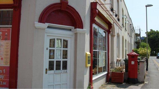 Penfold pillar box at corner of St Paul's Road and Marle Hill Parade in Cheltenham