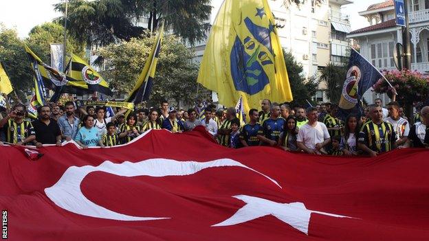 Fenerbahce fans at Uefa