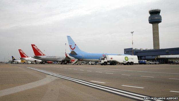 Aeroplanes at East Midlands Airport