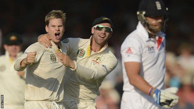 Steven Smith celebrates