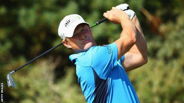 Jamie Donaldson at the Open Championship in Muirfield