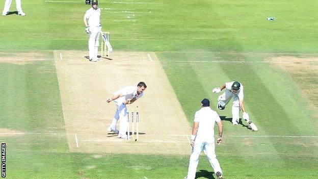 Ashton Agar is run out during Australia's collapse to 128 all out at Lord's