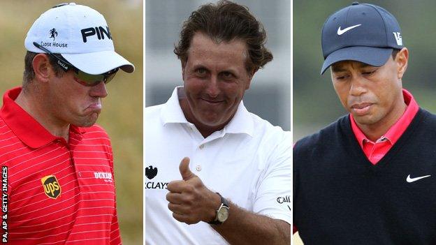 Lee Westwood, Phil Mickelson, Tiger Woods