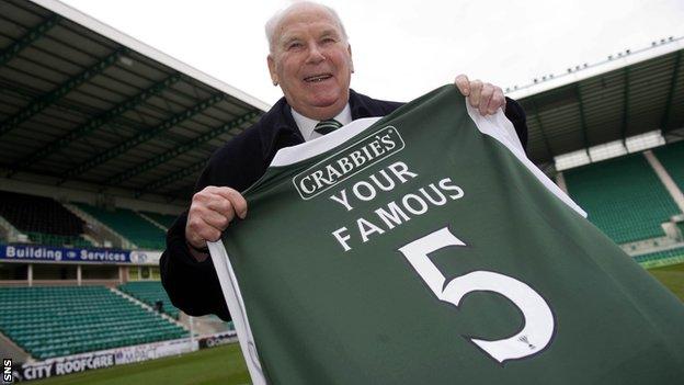 The late Hibs striker Lawrie Reilly