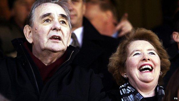 Brian and Barbara Clough at Burton Albion's game against Hartlepool United in 2003