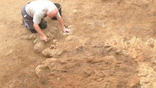 The clay object thought to be a Saxon bread oven