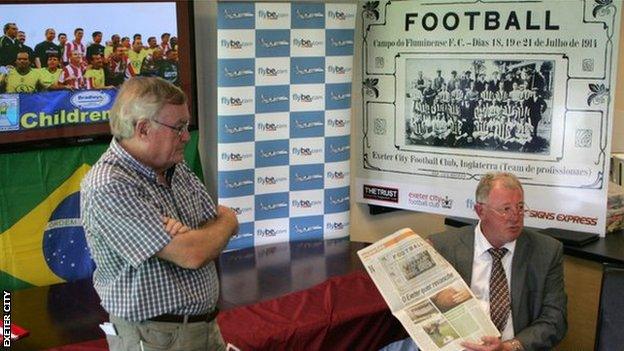 Exeter City vice-chairman and chief executive Julian Tagg (left) with chairman Edward Chorlton.