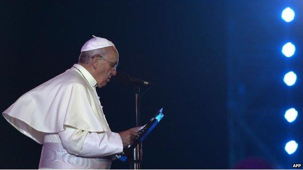 Pope Francis on Copacabana Beach