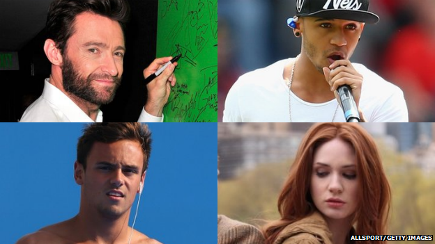 Hugh Jackman, Aston Merrygold, Tom Daley, Karen Gillan