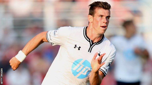 Gareth Bale in action for Tottenham in a pre-season friendly